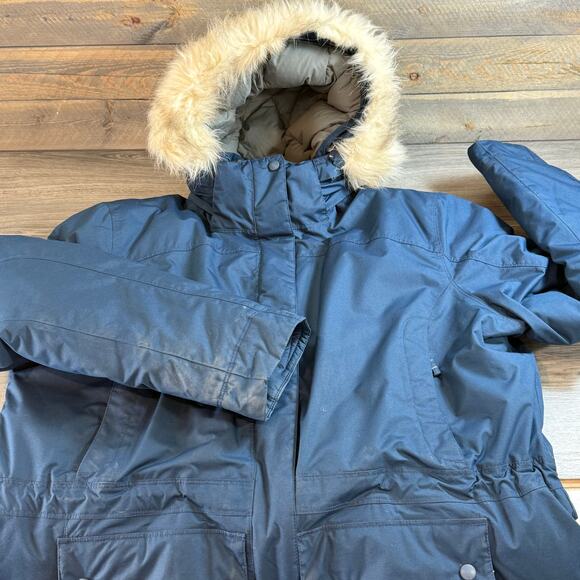 LL Bean Baxter State Parka Size XL Reg Goose Down Hooded Rugged Outdoor Blue - Picture 11 of 16